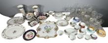 Large Lot of Porcelain China to Include Meissen, Grosvenor, Royal Jackson and Others and Fancy Glass