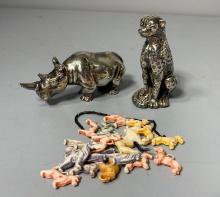Sterling Silver .925 Hippo and Leopard and More