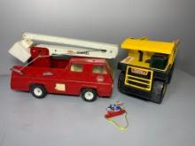 Tonka Toy Cherry Picker Snorkel Truck and Tonka Earth Mover Truck and More