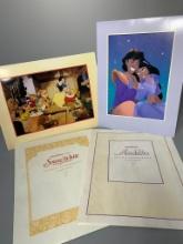 Vintage Walt DIsney Lithograph Prints Snow White and Aladdin