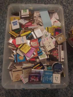 Assortment of Vintage Matchbooks & Buttons