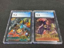 Graded 1995 Fleer Marvel Cyclops, Rogue Acquires the Power of Thor 9.5