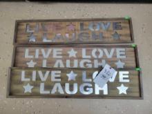 New Live Laugh Love signs bid x 3