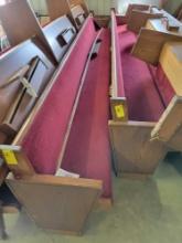 (2) Church pews 15ft6in (damaged)