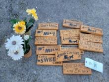 Wood Signs, Artificial Flowers