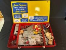 Gilbert Erector Set with contents shown