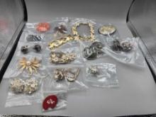 Costume Jewelry inc. Broaches, Clip On Earrings and Bracelets