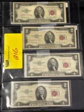 1953 $2 Red Seal Notes (4)