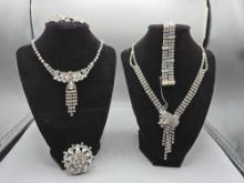 Vintage Weiss Rhinestone Jewelry Set
