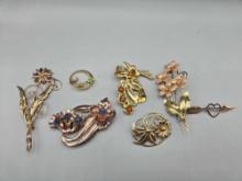 7 Sterling and Gold Filled Broaches