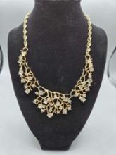 Sarah Coventry Gold Plated Necklace w/ Glass Stones