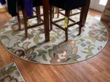Floral circular and 2 long rugs
