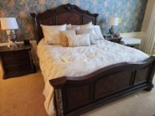 (5) pc bedroom suite: king bed, tall chest, vanity dresser, 2 night stands,