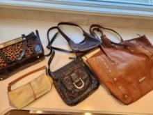 (5) ladies designer purses, tote