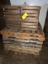 (12) Wood Apple Crates with Pallets