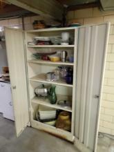 Metal Cabinet with Contents