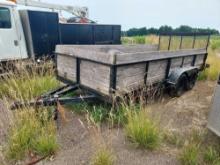 16 (Item off site - 1/4 mile from Auction Barn) 16 Foot Double Axle Trailer - Contents Not Included