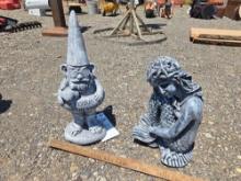 2 Concrete Gnome and mermaid