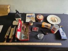 Bowie Knives, Marbles, Handy Andy Tool Set, Hummel Clock, Advertising