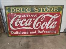 Large Drug Store Drink Coca Cola Sign
