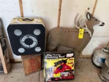 Deer and Block Archery targets, Target shooting rest, Vintage Flays drink box