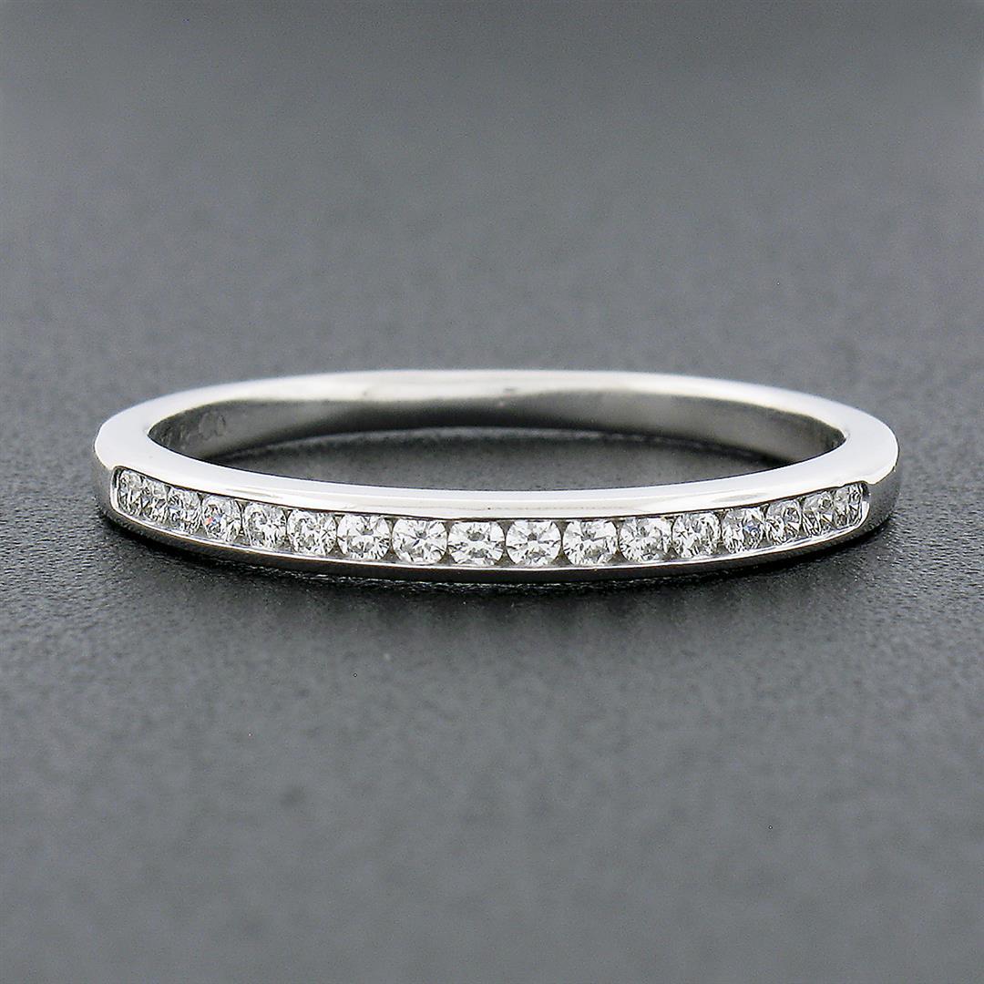 Classic Tiffany & Co. Platinum 0.26 ctw Channel Round Diamond Wedding Band Ring