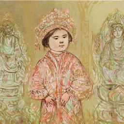 Willie and Two Quan Yins by Hibel (1917-2014)