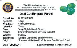 9.98 ctw Oval Mixed Emerald Parcel