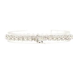 1.59 ctw Round Brilliant Cut Diamond Tennis Bracelet - 14KT White Gold