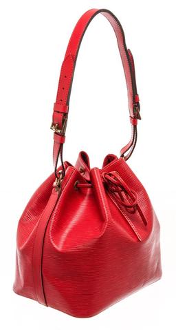 Louis Vuitton Red Epi Leather Petit Noe Bucket Bag