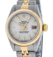 Rolex Ladies 2 Tone Yellow Gold & Stainless Steel Silver Index Tapestry Wristwat