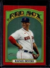 RAFAEL DEVERS 2021 TOPPS HERITAGE HIGH NUMBER CHROME RED REFRACTOR