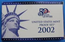 2002 United States Mint Proof Coin Set with 5 State Quarters