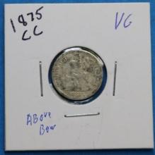 1875-CC Seated Liberty Above Bow Silver Dime Coin