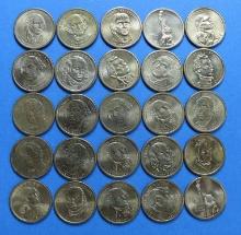 Lot of 25 $1.00 US Coins - US Presidents & Sacagawea - $25 Face Value