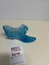 Antique Fenton blue shoe