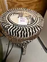 Zebra Side Table, African Livingroom Furniture