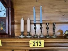 LOT: 3-PAIRS OF CANDLESTICK HOLDERS