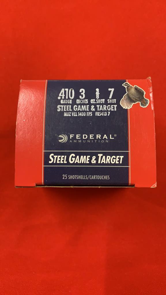 25rds Federal Steel Game & Target 410ga 7 Shot