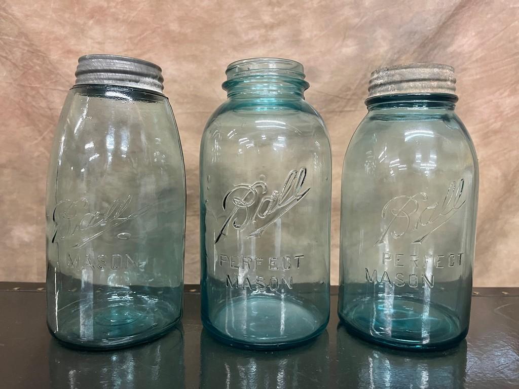 Lot of Blue Ball Jars