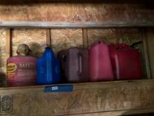 Lot of Plastic and Metal Gas Cans