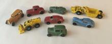 Lot Of 8 Antique Metal Toy Mini Cars & Construction Equipment