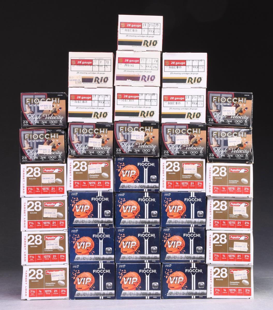 52 BOXES (1,300 ROUNDS) 28 GA., 2 3/4” AMMO.