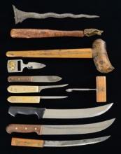 GROUP OF ANTIQUE KNIVES, ETC.