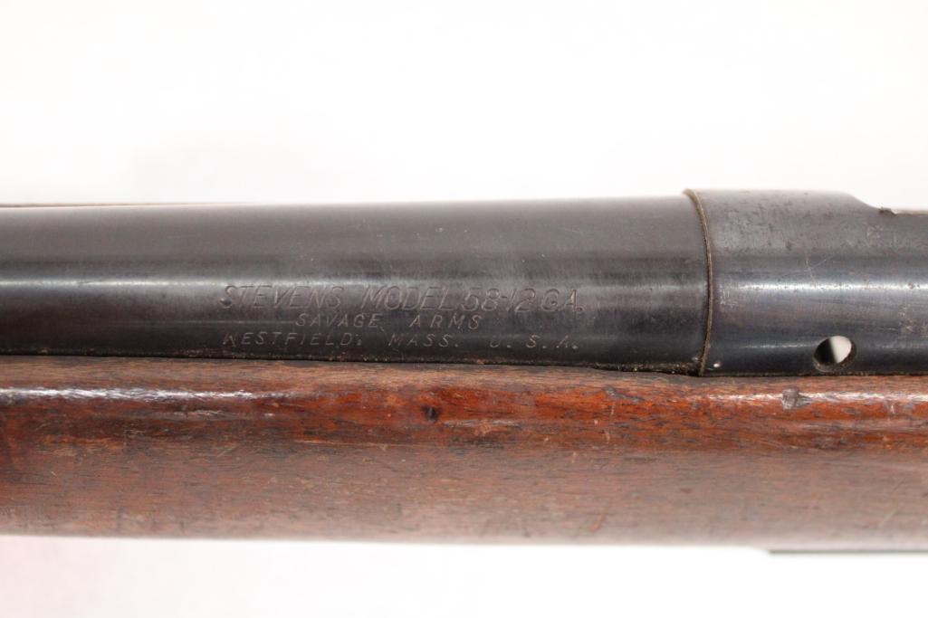 Savage Stevens Model 58-12 Bolt Action Shotgun