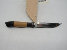 Carhbl Fixed Blade Knife with Hand Made Leather Sheath