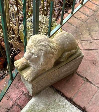 (2) Benches & Statuary In Front Of House & On Porch
