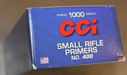 Box of 1000 CCI Small Rifle Primers No. 400 **NO SHIPPING**