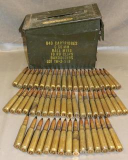 Ammo Can with 55 Rounds Russian 12.7 x 99 Ammunition