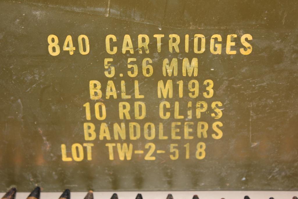 Ammo Can with 55 Rounds Russian 12.7 x 99 Ammunition